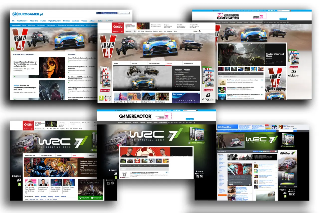 V-Rally 4 & WRC 7 video games launch homepage takeovers campaign