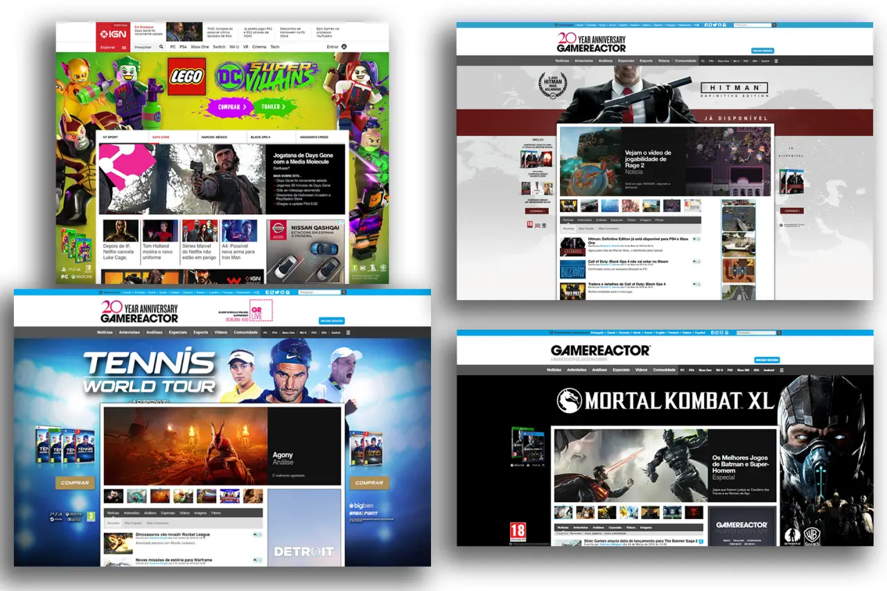 Mortal Kombat XL, Tennis World Tour, Hitman Definitive Edition & LEGO© DC Super-Villains video games launch homepage takeovers campaign